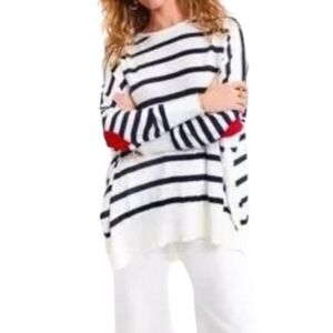 Mersea Amour Sweater One Size Heart Sleve Striped Sweater
